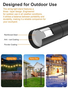 Support métallique pour poteaux <span class=keywords><strong>de</strong></span> guirlandes lumineuses <span class=keywords><strong>de</strong></span> 10 pieds pour terrasse, patio et jardin, lot <span class=keywords><strong>de</strong></span> 4 - Product Image 4