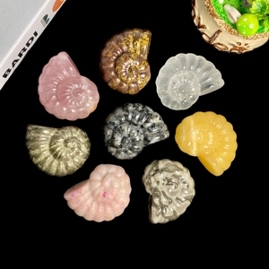 Vente en gros de sculptures en pierres précieuses mélangées, ammonites fossiles en cristal naturel, pour la décoration intérieure - Product Image 1