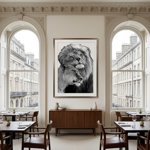 Tableau mural Lion Noir et Blanc sur toile encadrée, impression animale, affiche moderne pour décoration de salon, vente en gros usine - Product Image 6