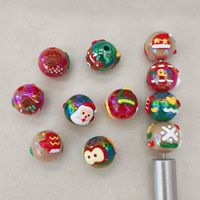Perles de Noël en acrylique 16 mm opalescentes Père Noël, lot en vrac et perles en vrac en gros pour la fabrication de bijoux DIY et les fournitures d'artisanat