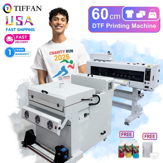 60cm Dtf Printer EPS I3200 Xp600 Direct to PET Film t Shirt Hoodie Shoe Nylon Cotton Dtf Printer with Powder Shaker
