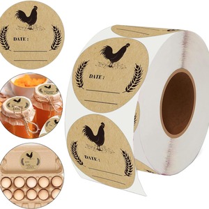 Kraft Paper Round Self-Adhesive <b>Labels</b> 2 Inch Writable Food <b>Packaging</b> Egg Box <b>Label</b> - Product Image 2