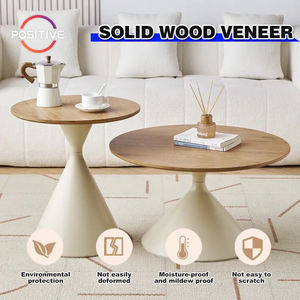 Table en bois massif couleur bois crème Style Original Basse Salon minimaliste petit appartement taille de salon ensemble de <span class=keywords><strong>tables</strong></span> <span class=keywords><strong>basses</strong></span> rondes - Product Image 2