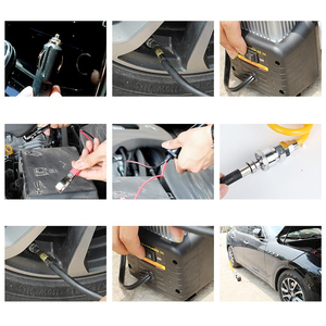 Compresseur d'air pour voiture robuste 12V à double cylindre avec manomètre pour voiture et moto - Product Image 6