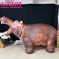 Hippopotame gonflable réaliste pour décoration sur le thème des animaux
