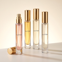 Flacon de parfum miniature transparent en verre de 10 ml, très vendu, vide, portable, avec atomiseur pour usage cosmétique