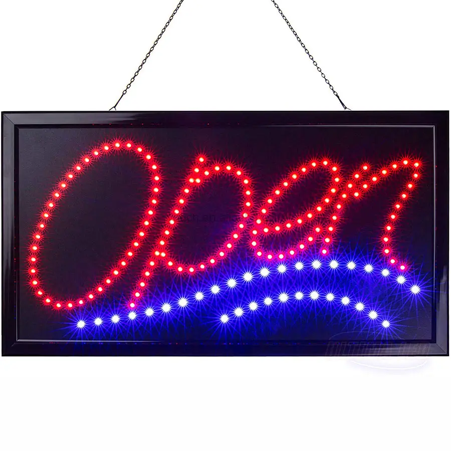 Avec motifs de clignotement statique Modes LED Neon Open Sign Stores Bars Barber Shops Electric Light Up LED Sign Display