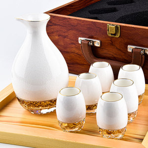 Usine directe Xinghua porcelaine petite taille verre à <span class=keywords><strong>vin</strong></span> <span class=keywords><strong>mouton</strong></span> graisse Jade ménage distributeur de <span class=keywords><strong>vin</strong></span> avec costume de feuille d'or pour les cadeaux - Product Image 1