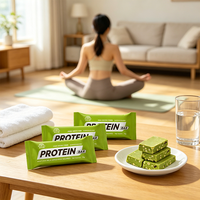 Barre protéinée au matcha avec 7 protéines végétales et animales, vitamine C, fibres alimentaires, thé vert, marque privée OEM