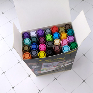 Flysea 28 renk su bazlı akrilik boya Marker kalem seti öğrenci çizim için - Product Image 2