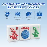 Jeu de Mahjong de Voyage Miniature de Luxe Moderne Américain Personnalisé en Acrylique Écologique Durable avec Tuiles de Mahjong Portables à Motif Registé