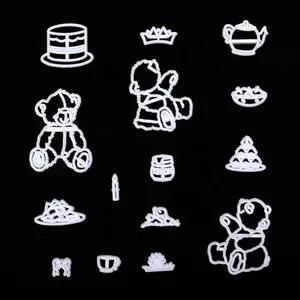 Ensemble de moules à biscuits en plastique de 15 pièces, Teddy Bear, outils de décoration de gâteaux Fondant, nouveauté