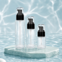 Bouteille en verre transparente tendance de haute qualité 30ml-150ml, flacon vide pour lotion et essence faciale avec pompe