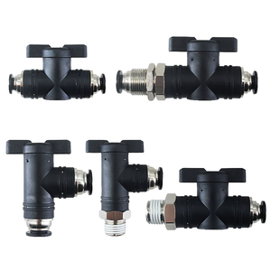 4mm/6mm/8mm/10mm/12mm Pneumatic <strong>Connector</strong> Quick Adapter BUC Hand Valve Switch Black Shut Ball Valve Manual Power Tube Fittings - Product Image 4