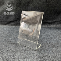 Support de présentation en acrylique transparent incliné pour cartes de menu format A6