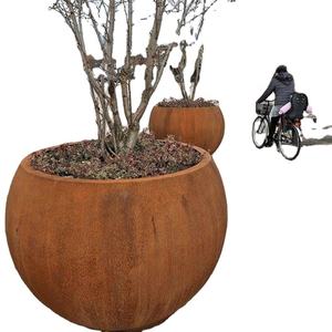 <span class=keywords><strong>Jardinière</strong></span> en métal <span class=keywords><strong>100</strong></span> <span class=keywords><strong>cm</strong></span> Pot à fleurs rond en acier corten Pots à fleurs en métal - Product Image 1