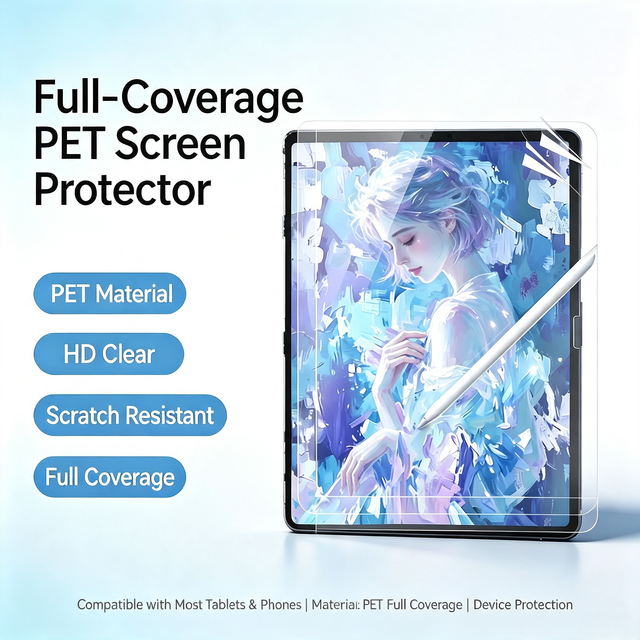 HD PET Soft Anti Explosion Screen Protector for Full Coverage 4-Layer Anti-Wear Film Clear Shockproof