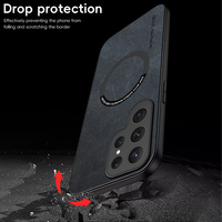 Pour Samsung Galaxy S25 Ultra S26 S24 Plus S23 S22 S21 FE Coque arrière ultra fine anti-chute OLGE en cuir magnétique pour téléphone