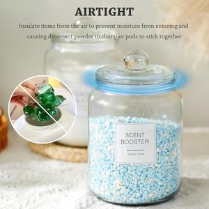 <strong>Laundry</strong> Pods Glass <strong>Jars</strong> with Cover and Scoop Labels Portable Modern Design for <strong>Laundry</strong> Room Detergent Storage - Product Image 4