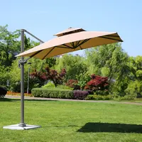 Открытый алюминиевый зонтик Рома 3*3 м, зонтик от солнца, подвесной Железный водонепроницаемый двухслойный консольный сад, ресторан, патио