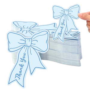 Paquete <span class=keywords><strong>de</strong></span> 10 Tarjetas <span class=keywords><strong>de</strong></span> Papel con Mini Lazo Rosa y Azul, Tarjetas <span class=keywords><strong>de</strong></span> Visita Pequeñas, Notas <span class=keywords><strong>de</strong></span> Agradecimiento para Tiendas y Restaurantes - Product Image 1