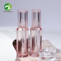 Tube de brillant à lèvres transparent rond de 4 ml avec bouchon à vis, conteneur vide pour huile à lèvres, matériau ABS