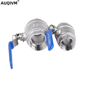 AUQIVM Manual 304 Stainless Steel Two-piece <strong>Ball</strong> <strong>Valve</strong> For Water With NPT Connection And Internal Thread Adjustment - Product Image 5