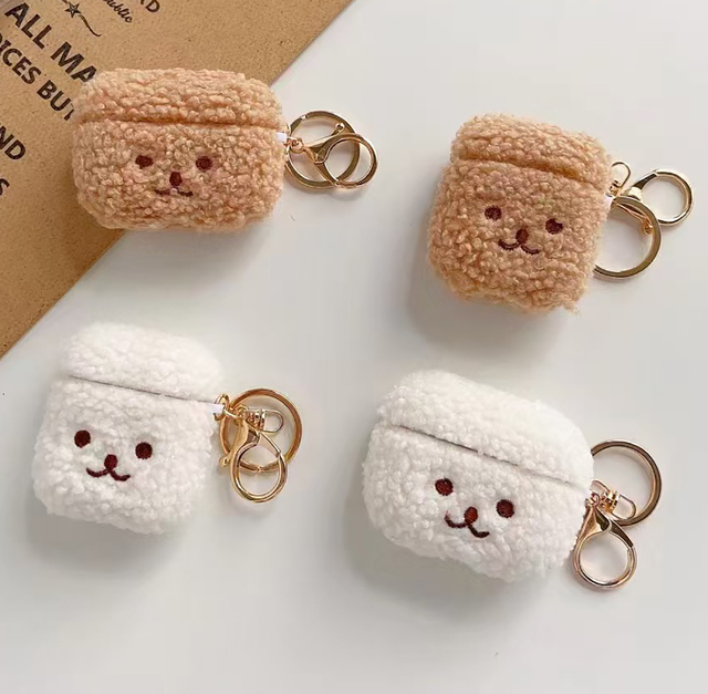 Cute Cases for Airpods 4 3 2 1, Lovely Earphone Fluffy Bear Wholesale Fashion Plush Protect for Airpod Pro 2 Case Cover
