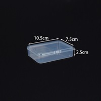 Boîte de rangement rectangulaire transparente en PP, organisateur en plastique épaissi pour petites pièces, outils, papeterie et emballage cadeau