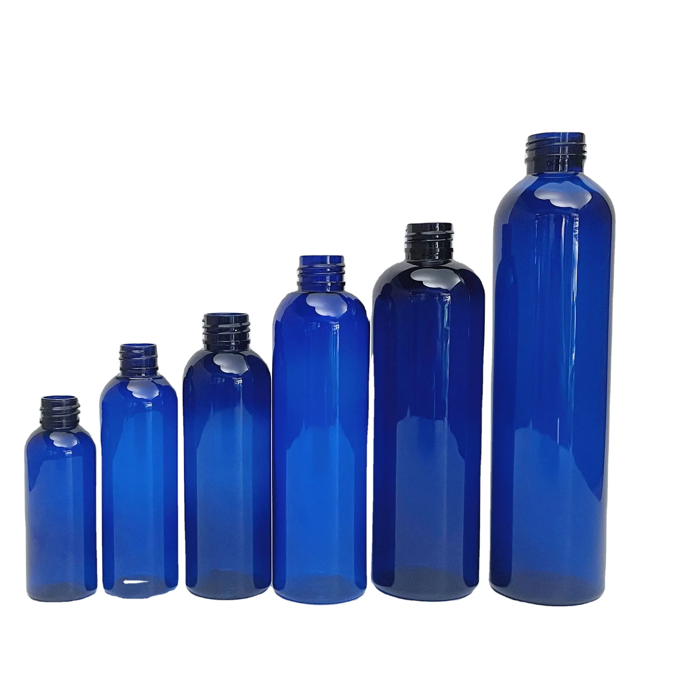 Wholesale 60ml 90ml 100ml 120ml 200ml 250ml 500ml 1000ml cosmo Plastic bottles bullet cobalt blue PET bottles