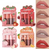 Rouge à lèvres crème mat velours, gloss minéral waterproof, non-collant, végétalien, personnalisable, cerise, Guangdong, taille standard 2,4g*4 pour