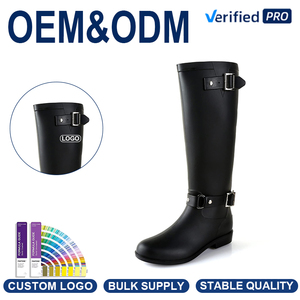<span class=keywords><strong>Botas</strong></span> <span class=keywords><strong>de</strong></span> Lluvia Duraderas <span class=keywords><strong>de</strong></span> PVC para <span class=keywords><strong>Mujer</strong></span>, Impermeables, a Media Pantorrilla, Estilo Chelsea con Hebilla Decorativa, Acabado Mate - Product Image 1
