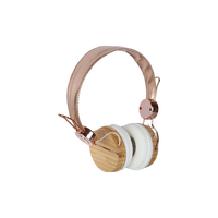 Headset kualitas baik dengan cangkang kayu rentang lebar kuat kuat headphone atas telinga