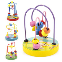 Mini jeu de perles rondes colorées Puzzle d'éducation précoce Jouets en bois pour enfants Vente en gros