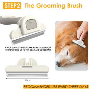 Kit de toilettage pour chiens <span class=keywords><strong>Pet</strong></span> <span class=keywords><strong>Slicker</strong></span> <span class=keywords><strong>Brush</strong></span> Set de brosses de toilettage pour chiens à poils longs Deshedding and Dematting - Product Image 6