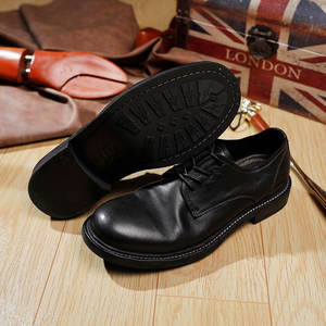 Zapatos Oxford de negocios para hombre, de cuero, formales, de lujo, con cordones, hechos a mano, con suela gruesa. - Product Image 4