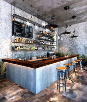 Comptoir de bar rustique industriel, table de bar sur mesure, mobilier commercial