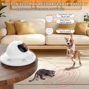 Juguete Láser para Gatos, 3 en 1, Juguetes Interactivos para Gatos, Juguete Automático para Gatos con Rotación de 360° °   Láser Aleatorio e Interactivo con Plumas - 5 Patrones Láser USB Re - Product Image 5