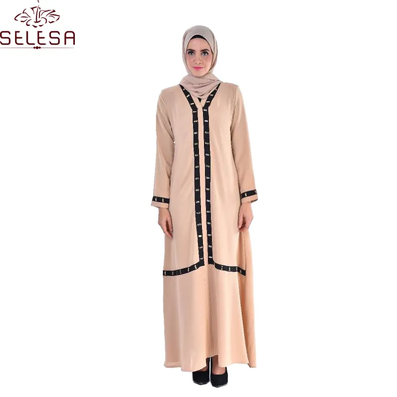 2020 novo Modelo Paquistão Abaya Muçulmano Kaftan Abaya Em Dubai Atacado Aberto Vestido Para A Mulher