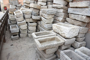 Chinois Antique Long et Ovale <span class=keywords><strong>Pierre</strong></span> Abreuvoir Animal Petit Abreuvoir D'alimentation Traditionnel Fleur Planteur - Product Image 6