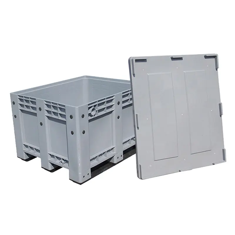 1200*1000*760mm Industrial Storage HDPE Large Plastic Pallet Boxes with Lid for Agriculture Vegetables Fruits Food