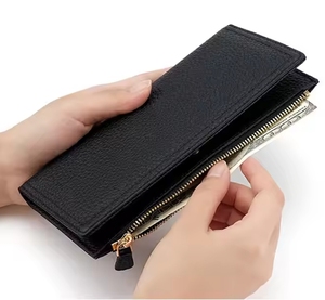 <span class=keywords><strong>Cartera</strong></span> de moda para mujer de PU con cremallera, tarjetero de gran capacidad y bolso de mano corto con cierre abierto - Product Image 5