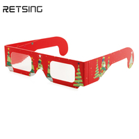 Lunettes en carton coeur de noël lunettes de feu d'artifice 3D lunettes de feu d'artifice en papier lunettes de coeur de lumière de réfraction