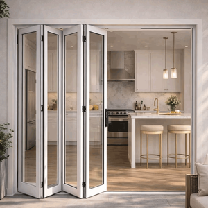 Fabricant de portes pliantes en PVC certifiées ISO, vente en gros, porte accordéon en plastique imperméable pour les projets de construction résidentielle - Product Image 2