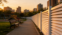 Panneaux de clôture en aluminium moderne à lattes horizontales décoratives pour jardin Sécurité Clôture à lattes horizontales Clôture extérieure Confidentialité Clôture métallique Porte