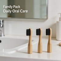 Têtes de rechange pour brosse à dents électrique 100 % biodégradables et écologiques en poils de sanglier et de cheval, souples, pour usage domestique