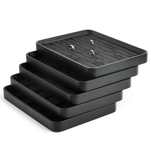 Doc <span class=keywords><strong>2025</strong></span> biểu tượng tùy chỉnh màu đen Stackable sợi nhỏ trang sức khay Showcase hiển thị khay với chức năng lưu trữ - Product Image 1