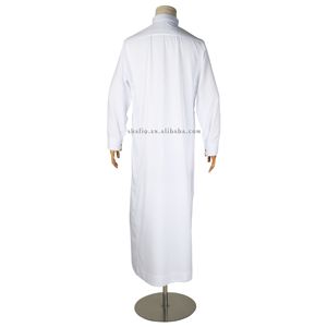 Nueva llegada: Kandura transpirable y elegante para hombre, ropa blanca de manga larga para oración y vestidos blancos tipo Jubba con botones metálicos. - Product Image 3