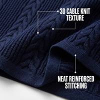 Ensemble 2 pièces élégant et ajusté en maille torsadée bleu marine, comprenant une robe cardigan à manches courtes et une jupe trapèze, idéal pour le bureau - Vente en gros personnalisée