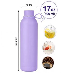 <b>Personalized</b> Tumbler with Engraved Birth Month Flower & Name, 17 oz Insulated Stainless Steel <b>Water</b> <b>Bottle</b> - Product Image 5